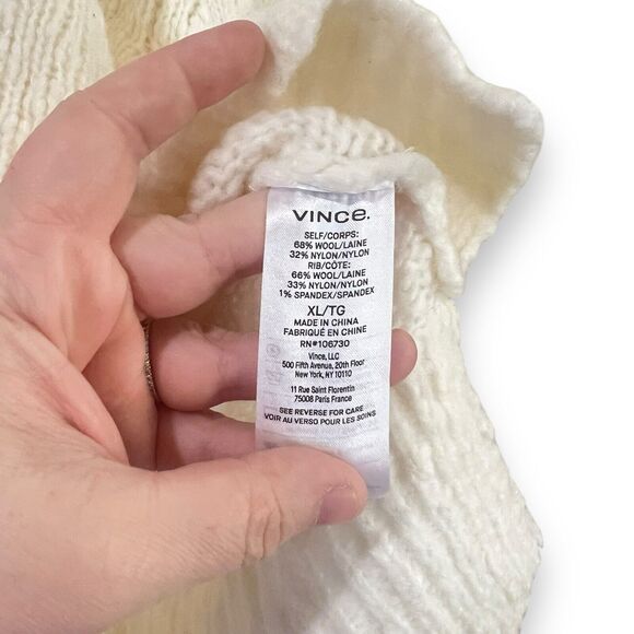 NWT Vince Nubby Turtleneck Sweater Size XL Cream Long Sleeves Wool Blend $445 - Picture 8 of 12